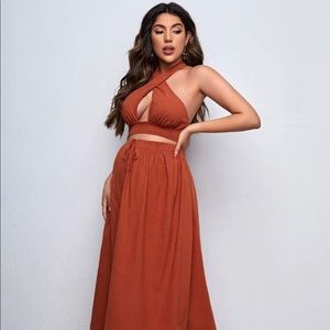 Halter Top and Skirt Set